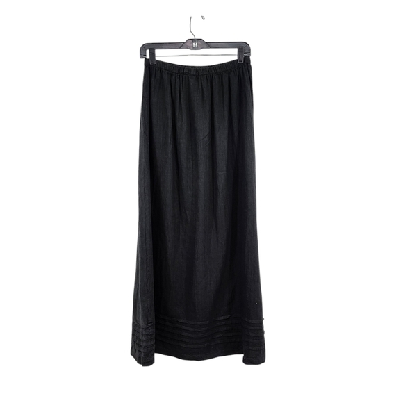 Hot Knots Women's 100% Linen Pintucks A-Line Maxi Skirt - M/L - Picture 1 of 8